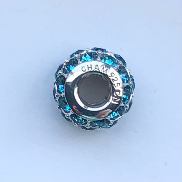 Chamilia Splendor bead turquoise blue Swarovski - Picture 4 of 6